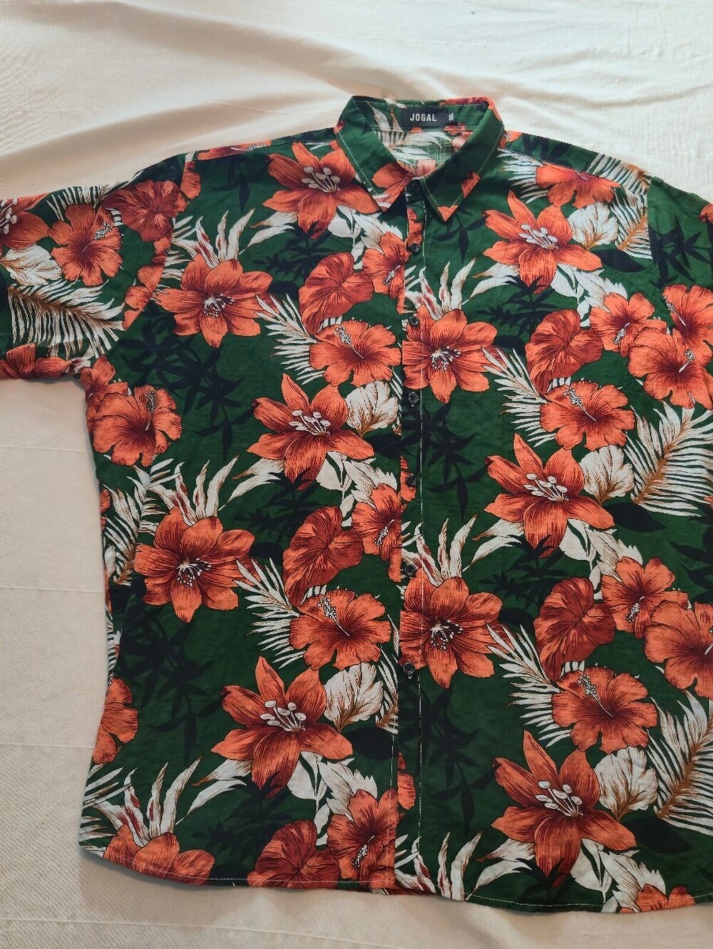 Jogal Men's 3XL Hawaiian Floral Short Sleeve Shirt